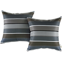 Modway - 2 pièces Terrasse extérieure Ensemble d’oreillers - Stripe-Coussin décoratif intérieur/extérieur