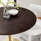 Modway - Lippa Rond de 36 po Bois Table à manger, Noyer cerise doré-Sièges 2