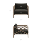 Modway - Northlake Terrasse extérieure Teck Fauteuil, Gris silex-Base de siège à lattes