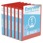 Davis Group Super offre Easyview, Reliure View à anneaux ronds 1 po, personnalisable, paquet de 6 - Rouge-3 Reliure À Anneaux