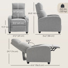 HOMCOM - Fauteuil inclinable push back avec siège rembourré pour home cinéma - gris clair-Montage en 15 minutes avec des pièces faciles à identifier 