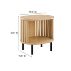 Modway - Fortitude Table d’appoint - Chêne-Pattes métalliques