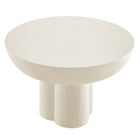 Modway - Caspian Béton rond Table basse - Blanc-Assemblée requise