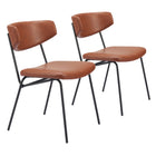 Zuo - Charon Chaise de salle à manger - Brun vintage - Ensemble de 2-Assemblage requis