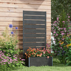 Outsunny - Jardin surélevé 28 po L x 15 po l x 59 po H avec treillis et espace d'auto-drainage-La planche composite bois-plastique ne se fissurera pas et ne décolorera pas
