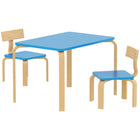 Qaba - Ensemble table et 2 chaises pour enfants, table et chaises pour tout-petits, mobilier multi-activités pour enfants pour jouer - bleu-Ensemble de 3 pièces avec une table et 2 chaises  
