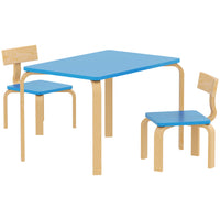 Qaba - Ensemble table et 2 chaises pour enfants, table et chaises pour tout-petits, mobilier multi-activités pour enfants pour jouer - bleu-Ensemble de 3 pièces avec une table et 2 chaises  

