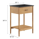 Modway - Zaire 24" Vanette de salle de bain - Noir naturel-Tiroir fixe