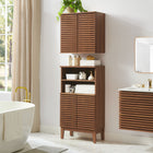 Modway - Render Ensemble d’armoires de salle de bain - Noyer-Façades de portes à lattes