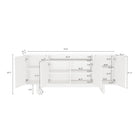 Manhattan Comfort - Buffet moderne Ella 180 cm - Blanc-Des bords lisses et arrondis ajoutent un charme moderne et améliorent la sécurité