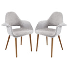 Modway - Aegis Fauteuil à manger Ensemble de 2 - Gris clair-Design du milieu du siècle avec un look moderne