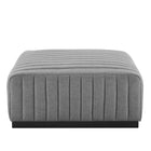 Modway - Conjure Chenal Touffé Tissu rembourré Ottoman - Noir Gris clair-Tissu d’ameublement