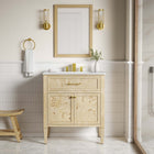 Modway - Elysian 30" Vanette de salle de bain - Burl blanc-Trous centraux de 8"