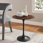 Modway - Lippa Rond de 20 po Bois Table d’appoint - Noyer noir-Socle métallique résistant aux éclats