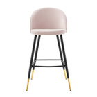 Modway - Cordial Performance Velvet Tabourets de bar - Rose - Ensemble de 2-8