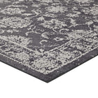 Modway - Kazia Treillis floral vieilli Tapis de 5 pi l x 8 pi L - Gris foncé et ivoire-Dessous du tissu de jute adhéré