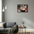 Jarome Iginla and Craig Conroy 20x29 Flames Celebration-H - Toile encadree - 31" x 22"-Prêt à accrocher - livré entièrement assemblé