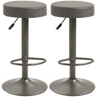 HOMCOM - Tabourets de bar modernes pivotants et réglables - gris foncé - paquet de 2-Lot de 2 tabourets hauts, idéal pour ajouter du style à vos espaces 
