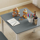 Qaba - Ensemble table et chaises pour enfants, table pour tout-petits et ensemble de 2 chaises pour activités, art, bricolage, lecture pour 3-8 ans - gris-Les chaises se rangent parfaitement sous la table, offrant une solution intelligente pour gagner de la place
