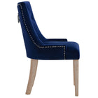 Modway - Pose Performance Velvet Chaise à manger Ensemble de 4 - Marine-Pieds en bois naturel
