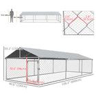 PawHut - Chenil pour chien d’extérieur 19,7 pi L x 7,5 pi l x 4,9 pi H avec housse imperméable-Acier galvanisé robuste 