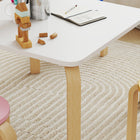 Qaba - Ensemble table et chaises pour enfants, table et ensemble de 4 chaises pour tout-petits - multicolore-Quatre tabourets aux couleurs vives stimulent la créativité et égayent n'importe quel espace de jeu  
