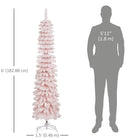 HOMCOM - Arbre de Noël artificiel 6' avec branches réalistes - Rose-Conception en sections pour une installation rapide 