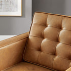 Modway - Loft Touffe Cuir végane Fauteuil - Silver Tan-Touffe de biscuits