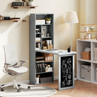 HOMCOM - Bureau d'ordinateur convertible pliant - 38,6 po L x 20,1 po l x 60,2 po H - gris anthracite-Fabriqué en MDF et en quincaillerie métallique solide pour plus de stabilité et un nettoyage facile