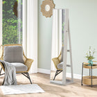 HOMCOM - Armoire à bijaux avec miroir - 15 po L x 15 po l x 61,75 po H - blanc-Lumières LED lumineuses à l'intérieur pour un éclairage optimal lors de l'application du maquillage 