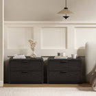 Manhattan Comfort - Table de nuit moderne Grace 28" à 2 tiroirs - Noir - Lot de 2-Deux tiroirs spacieux offrent un rangement pratique pour les essentiels de chevet