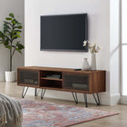 Modway - Nomad 59 po Meuble TV, Noyer-Portes coulissantes en maille