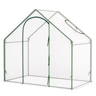 Outsunny - Serre de jardin 6 pi L x 3,3 pi l x 5,5 pi H avec porte et fenêtre, housse plastique transparente-Construit avec un cadre en acier renforcé pour une utilisation durable et une stabilité accrue  
