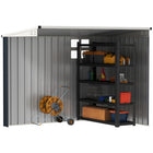 Outsunny abri de rangement extérieur 4 pi x 8 pi-La porte verrouillable sécurise le contenu, cadenas et clés fournis
