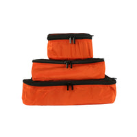 TUCCI Italy - Ensemble de cube de voyage 3 pièces - orange brûlé-Ensemble de cube d’emballage 3 pièces - petits, moyens, grands cubes pour un emballage organisé