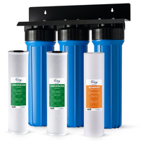 iSpring - WGB32B système de filtration d'eau à 3 étapes pour toute la maison - boîtier Big Blue de 20 po de hauteur-Eau pure, sans chlore: Protégez votre famille et vos appareils avec le filtre pour toute la maison WGB32B, éliminant jusqu'à 99 % du chlore, ainsi que les sédiments, la rouille, les goûts, les odeurs, les herbicides et plus encore, pour une eau propre et inodore.