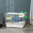 PawHut - Cage pour hamster 31 po L avec système de tubes tunnels - Blanc-La porte avant vous permet d'accéder facilement à votre hamster