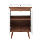 Modway - Transmit 24" Vanette de salle de bain - Blanc noyer-8