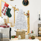 HOMCOM - Arbre de Noël Artificiel 4 Pieds avec 202 Branches Réalistes - Blanc-Construction de charnière/conception de section/branches s'ouvrant automatiquement pour une configuration rapide 