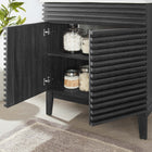 Modway - Render 30" Armoire à coiffeuse de salle de bain - Charcaol White-Trous centraux de 8"