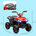 Qaba - Quad pour enfants 12V à batterie avec quatre roues et suspension à ressort - rouge-Système de double entraînement, adapté à différents types de routes 