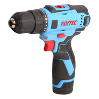 Fixtec - Kit de perceuse sans fil 12V avec batterie, chargeur et 60 accessoires-Alimenté par une batterie lithium-ion 12 volts 1,5 Ah, qui fonctionne de manière puissante et stable. Il fournit un couple maximal de 20 N.m et est conçu avec deux vitesses variables (0-400 tr/min et 0-1400 tr/min) pour des applications de perçage et de vissage petites en intérieur ou en extérieur.