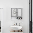 Kleankin - Armoire à pharmacie avec miroir - gris-MDF solide avec surface peinte pour plus de stabilité et un nettoyage facile 