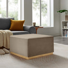 Modway - Tilden Grand velours de performance carré de 28 pouces Rembourré Ottoman - Taupe Natural-Rembourrage en mousse dense