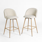 Homy Casa - Tabourets de Bar 26'' avec Siège Tissu Beige - Paquet de 2-Assise Confortable : Conçu de manière ergonomique avec un dossier courbé et un siège rembourré pour un confort maximal.