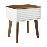 Modway - Render Table d’appoint, Blanc noyer-Table de chevet du milieu du siècle