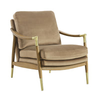 Modway - Langford Performance Velvet Fauteuil d’accent - Noyer taupe-Chaise d’accent polyvalente