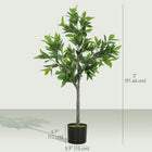 HOMCOM - Plantes artificielles 36 po avec 345 feuilles, lauriers réalistes - vert - lot de 2-Aucun arrosage ni taille nécessaire, profitez d'un espace vert sans entretien 