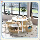Qaba - Ensemble table et chaises pour enfants 5 pièces avec rangement pour chambre d’enfant - blanc-Rangement sous les sièges des chaises pour garder les jouets facilement  
