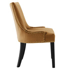 Modway - Marquis Performance Velvet Chaises de salle à manger Ensemble de 2 - Cognac-Capsules de pied non marquées